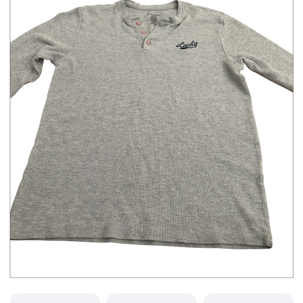 Lucky brand Gray Long Sleeve Henley Shirt